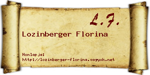 Lozinberger Florina névjegykártya